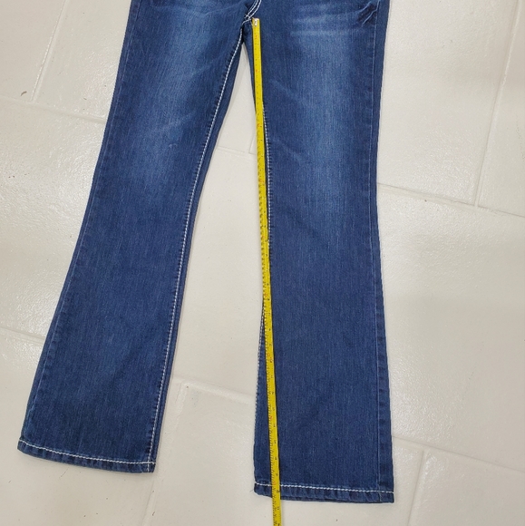 Denim Couture jeans junior size 13 Dark wash Faded White stitching Glam pockets - Picture 12 of 13